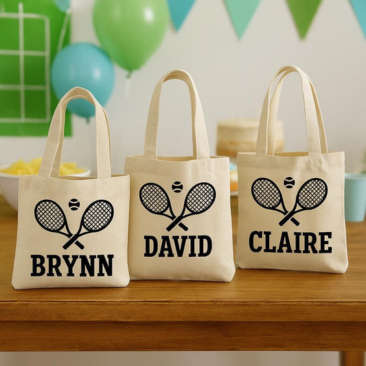 Personalized Tennis Party Favor Bags - Set of Three - Perfect for Tennis Themed Parties!
