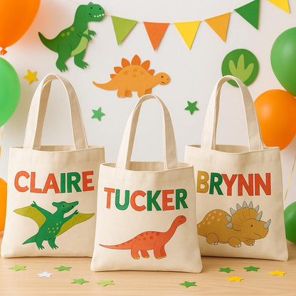3 Dinosaur Party Favor Bags