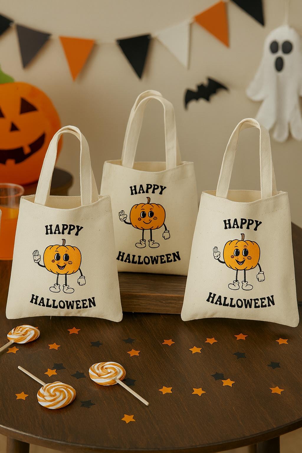 Happy Halloween Party Favor Bags - Perfect of Halloween Parties - Retro Halloween