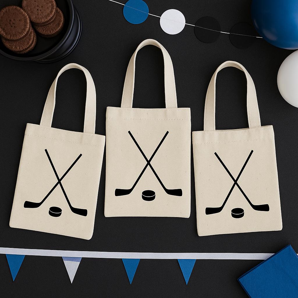 3 Hockey Party Favor Bags