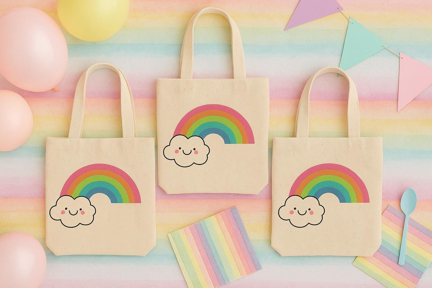 3 Rainbow Treat Bags