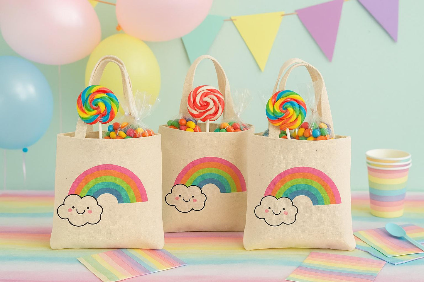 3 Rainbow Treat Bags
