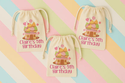 Personalized Candy Favor Bag – Cupcake House, Cotton Birthday Party