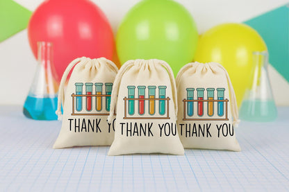 Science Party Favor Bags – Cotton Thank You Treat Bags