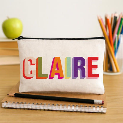 Personalized Rainbow Pencil Pouch - Gifts for Students and Teachers!