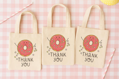 Donut Party Favor Bags - Perfect for Donut Themed Parties & Events - Donut Thank You Bags - Set of Three Bags