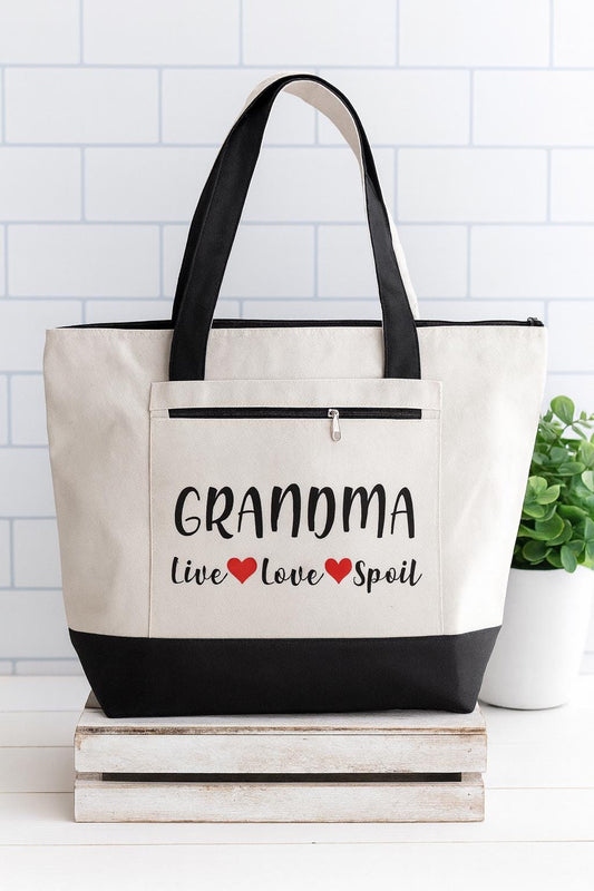 Grandma Tote Bag - Gift for Grandma - Live Love Spoil