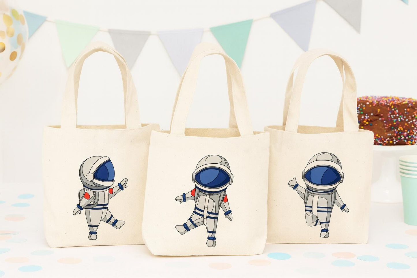 Astronaut Party Favor Bags - Perfect for Astronaut or Space Themed Parties & Events - Set of Three Bags