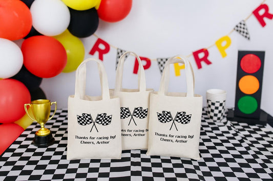 Personalized Race Party Favor Bags