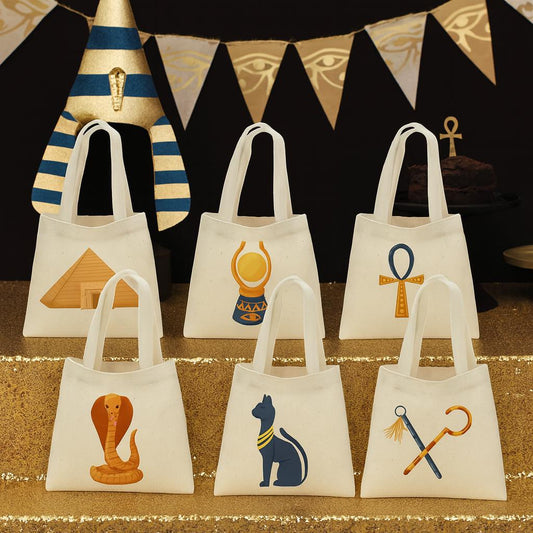 Egyptian Party Favor Bags - Perfect for Egyptian Themed Parties and Events - Set of Six Bags - Variety of Sizes