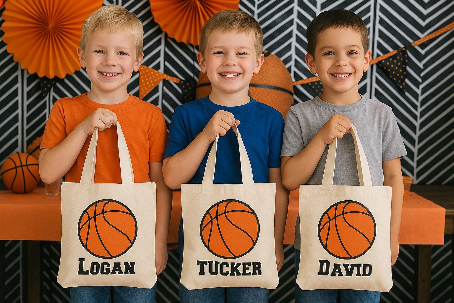 Custom Basketball Party Favor Bags - Perfect for Basketball Parties and Events - Personalized with Player's Names - Sold Individually