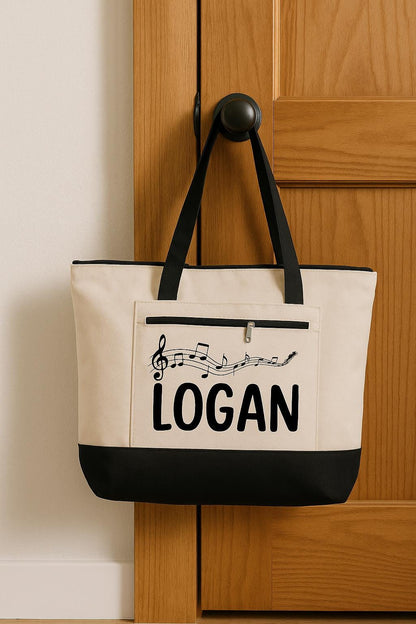 Gift for Musicians and Music Teachers - Custom Music Tote Bag