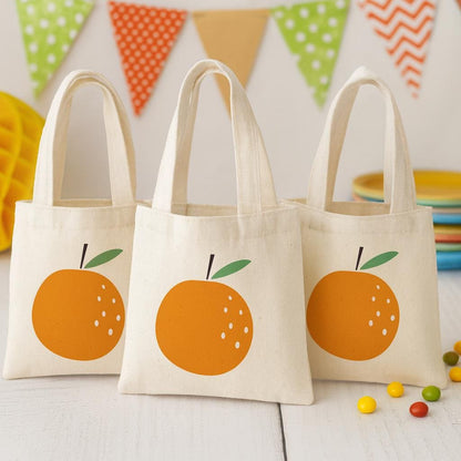 Orange Party Favor Bags - Perfect for Orange or Cutie Themed Parties & Events - Set of Three Bags
