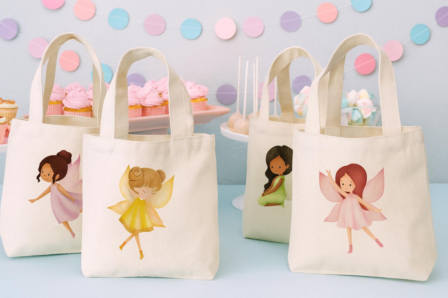 Fairy Party Favor Bags, Set of 4, Fairy Tale Goodie Bags