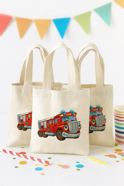 Fire Truck Party Favor Bags - Perfect for Fire Truck or Fireman Themed Parties & Events - Sold Individually
