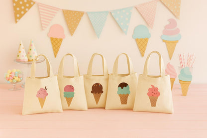 6 Ice Cream Treat Bags, Ice Cream Party Favor Bags, Ice Cream Party Favors, Ice Cream Party Bags, Ice Cream Party Decor, Ice Cream Party