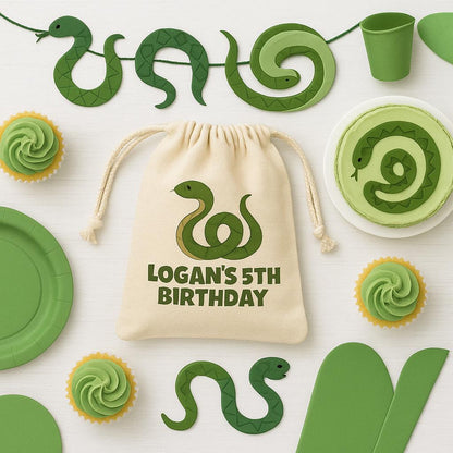 Personalized Snake Favor Bag – Reptile Birthday Party Goodie Bag