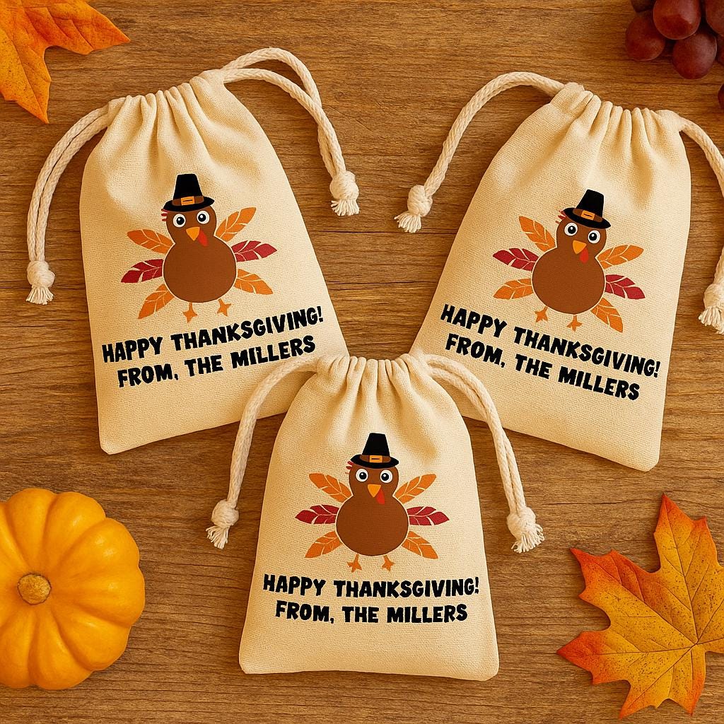 Thanksgiving Party Favor Bags - Perfect for Thanksgiving Parties & Events - Sold Individually