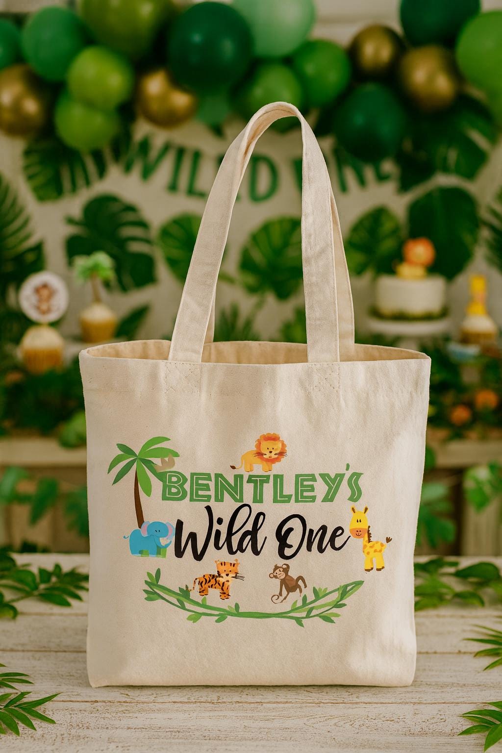 Personalized Jungle Safari Party Favor Bags – Wild One Birthday Goody Bags