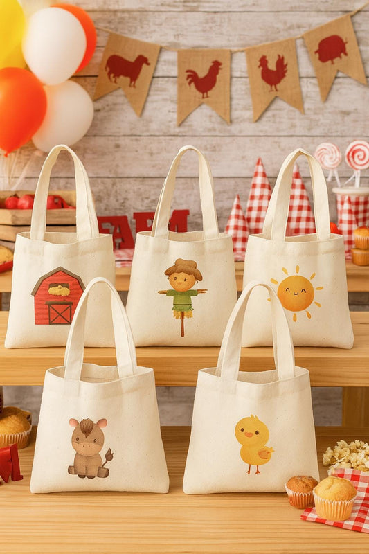 Barnyard Party Favor Bags - Set of Six Bags - Perfect for Farm and Barnyard Themed Parties!