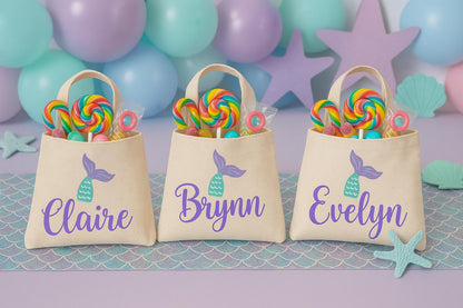 Personalized Mermaid Tail Favor Bag – Under the Sea Party Canvas Tote