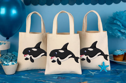 Orca Birthday Party Favor Bags, Set of 3