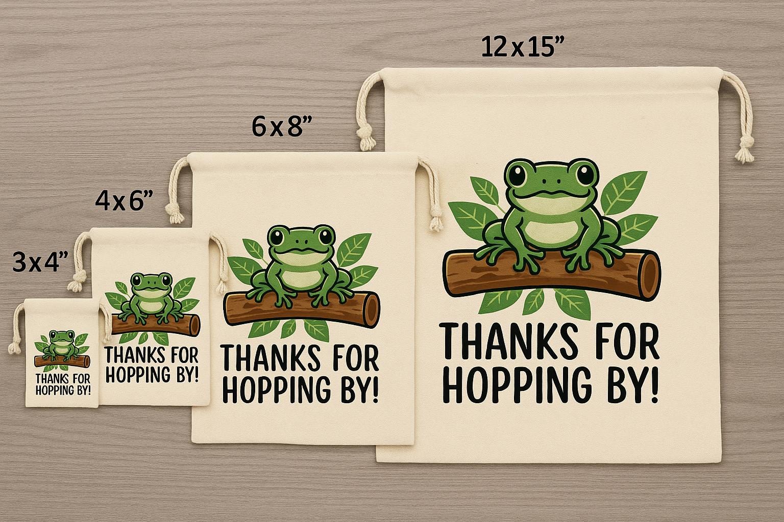 Frog Party Favor Bags - Thanks For Hopping By! - Perfect for Frog Themed Parties and Events - Frog Thank You Goodie Bags