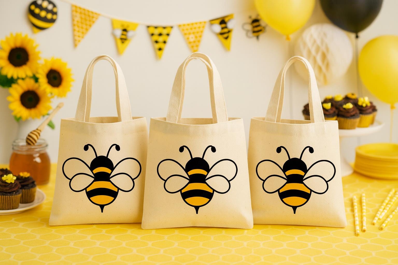 3 Bee Party Favor Bags