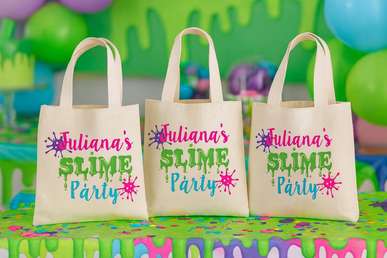 Personalized Slime Party Favor Bags – Cotton Goody Bag