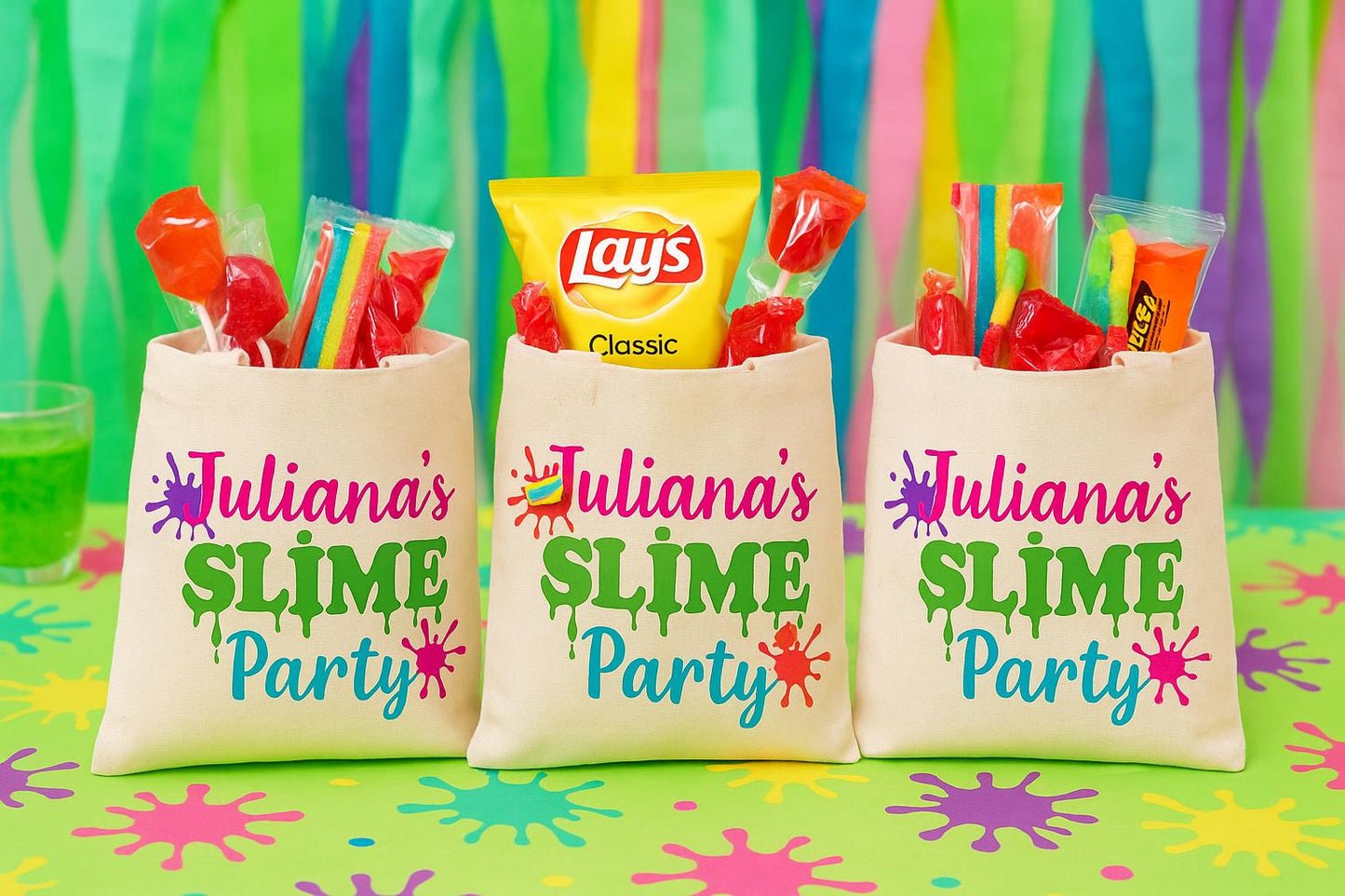 Personalized Slime Party Favor Bags – Cotton Goody Bag