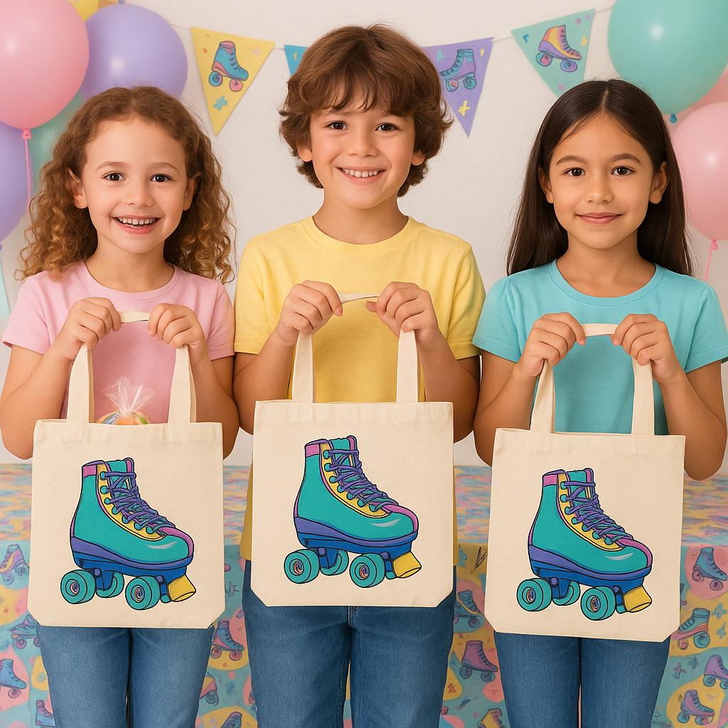3 Roller Skating Party Favor Bags