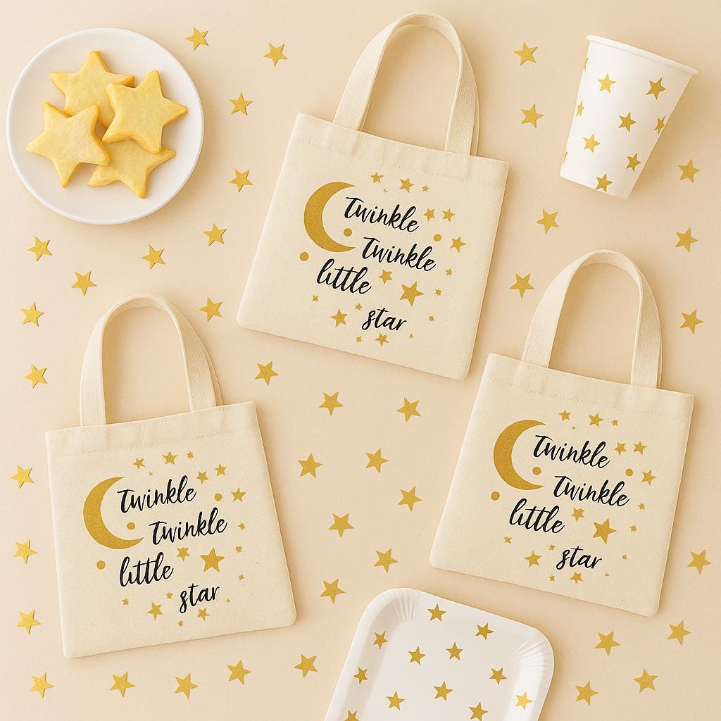 Twinkle Twinkle Little Star Cotton Treat Bags - Set of 3