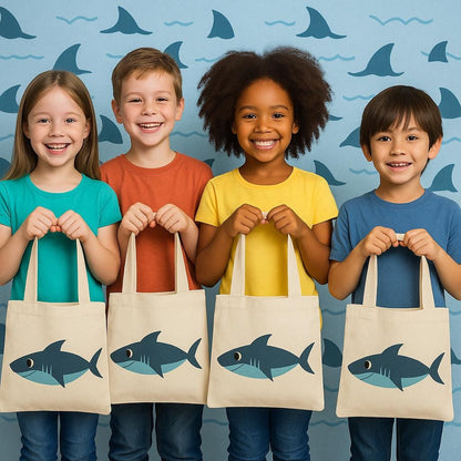 Shark Party Favor Bags - Perfect for Shark or Ocean Themed Parties! - Set of Three Bags