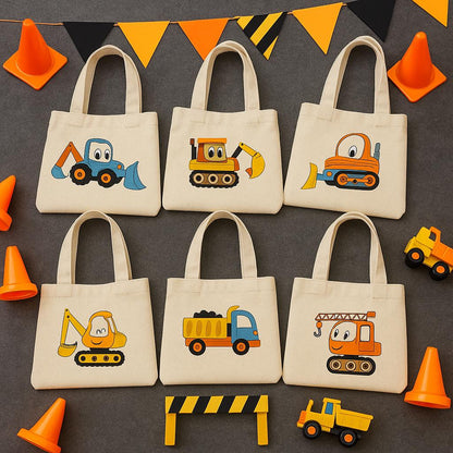 Construction Party Favor Bags - Perfect for Construction Themed Parties and Events! - Set of Six Bags
