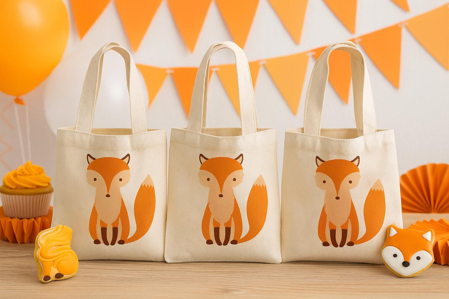 Fox Party Favor Bags - Perfect for Fox or Woodland Themed Parties! - Set of Three