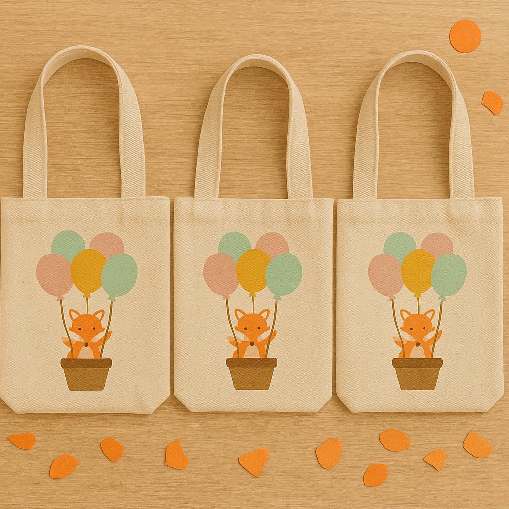 Fox Party Favor Bags - Perfect for Fox and Woodland Themed Parties, Events and Baby Showers - Set of Three Bags