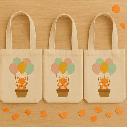 Fox Party Favor Bags - Perfect for Fox and Woodland Themed Parties, Events and Baby Showers - Set of Three Bags