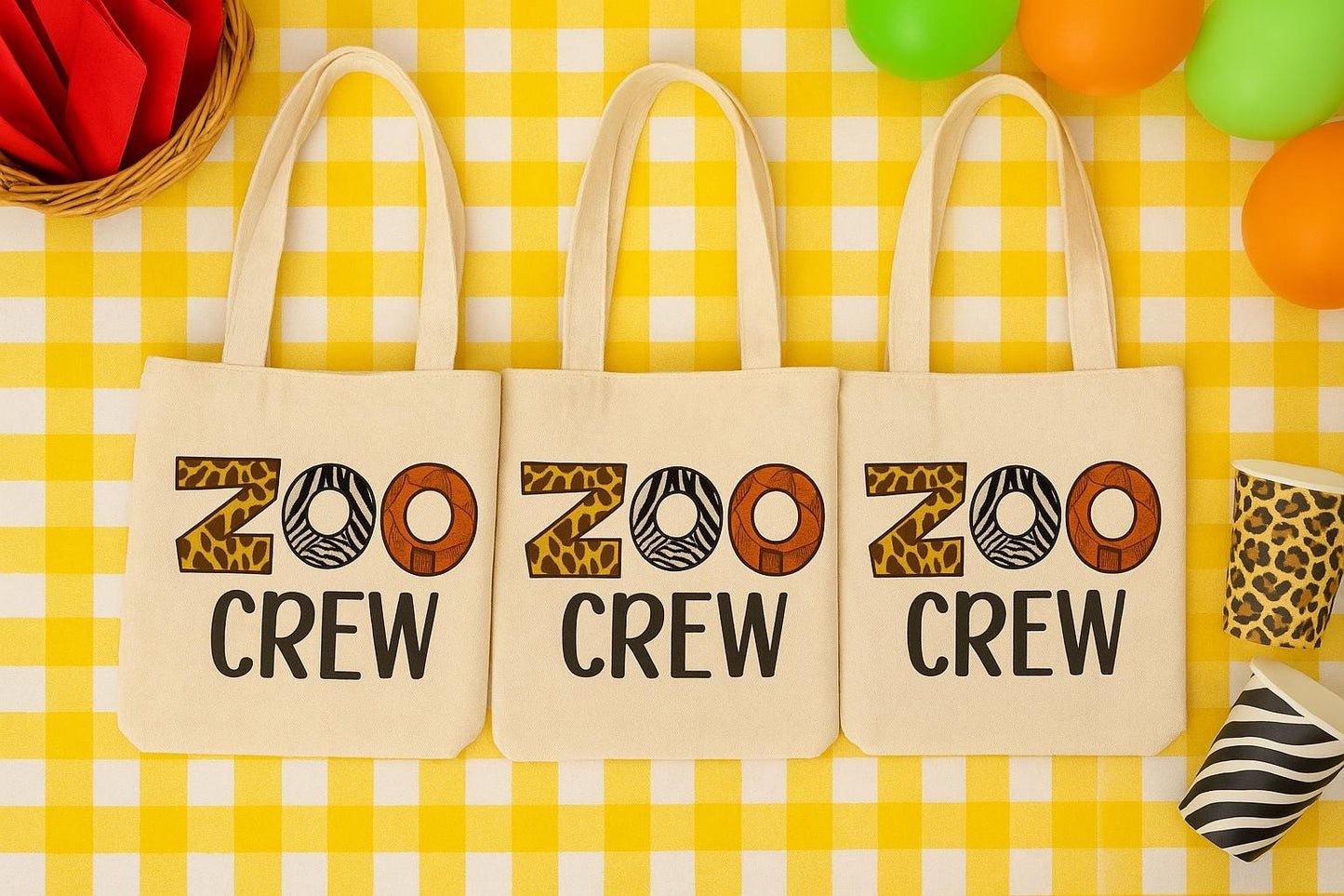 Zoo Crew Party Favor Bags - Perfect for Zoo Themed Parties & Events! - Set of Three Bags