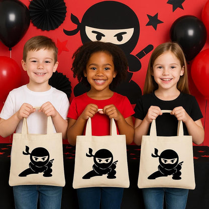 Ninja Party Favor Bags - Perfect for Ninja Themed Parties & Events! - Set of Three Bags