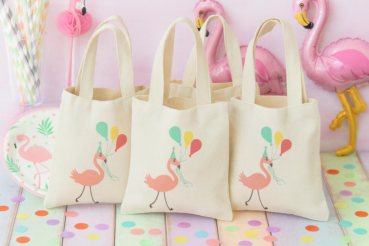 3 Flamingo Party Favor Bags