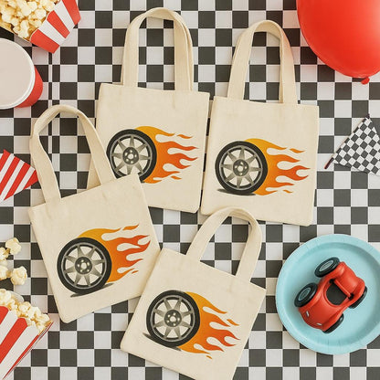 Race Car Party Favor Bags, Set of 3, Cotton Treat Bags
