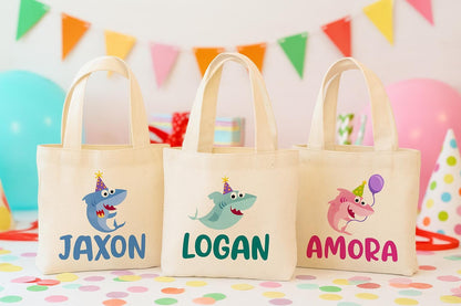 Custom Shark Party Favor Bags - Set of Three