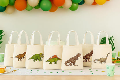 Dinosaur Party Favor Bags - Perfect for Dinosaur Themed Parties & Events - Set of Six