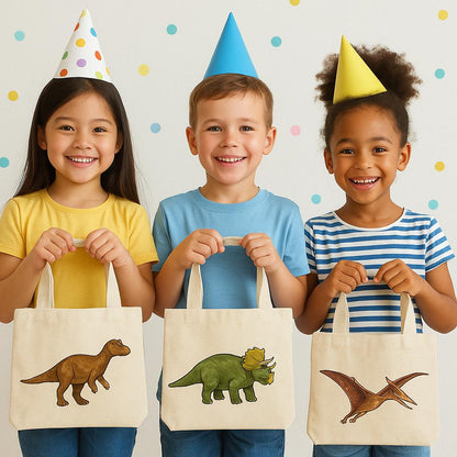 Dinosaur Party Favor Bags - Perfect for Dinosaur Themed Parties & Events - Set of Six