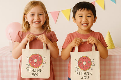 Donut Party Favor Bags - Perfect for Donut Themed Parties & Events - Donut Thank You Bags - Set of Three Bags