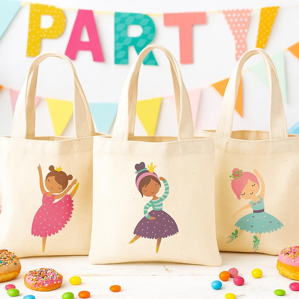 Ballerina Party Favor Bags - Set of Three Bags