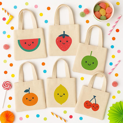 Fruit Party Favor Bags - Perfect for Fruit Themed Parties! - Set of Six Bags
