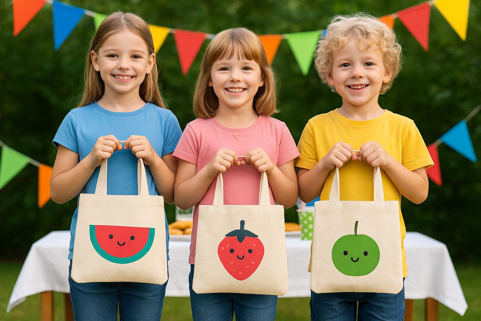 Fruit Party Favor Bags - Perfect for Fruit Themed Parties! - Set of Six Bags