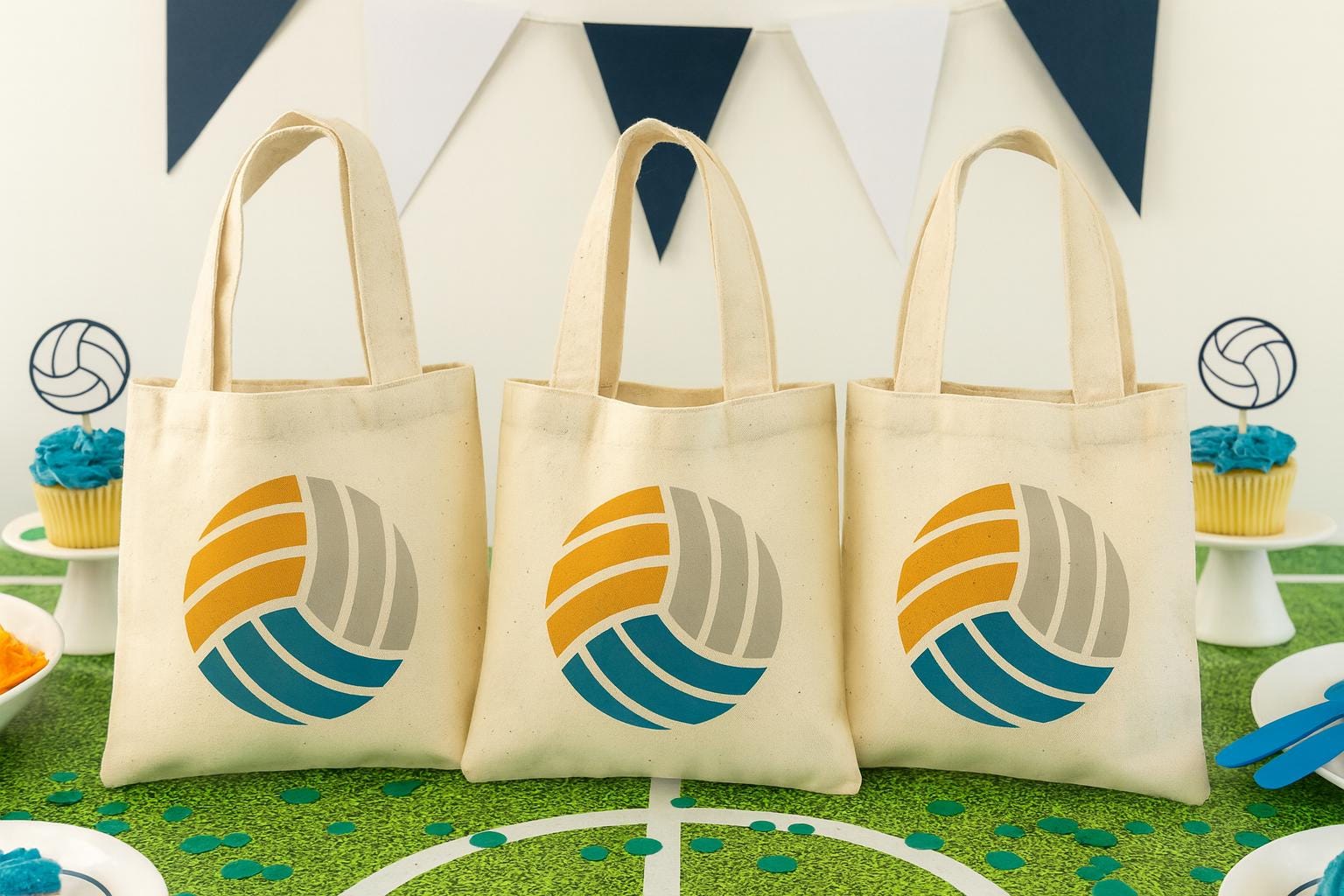 Volleyball Party Favor Bags - Perfect for Volleyball Themed Parties & Events - Set of Three Bags