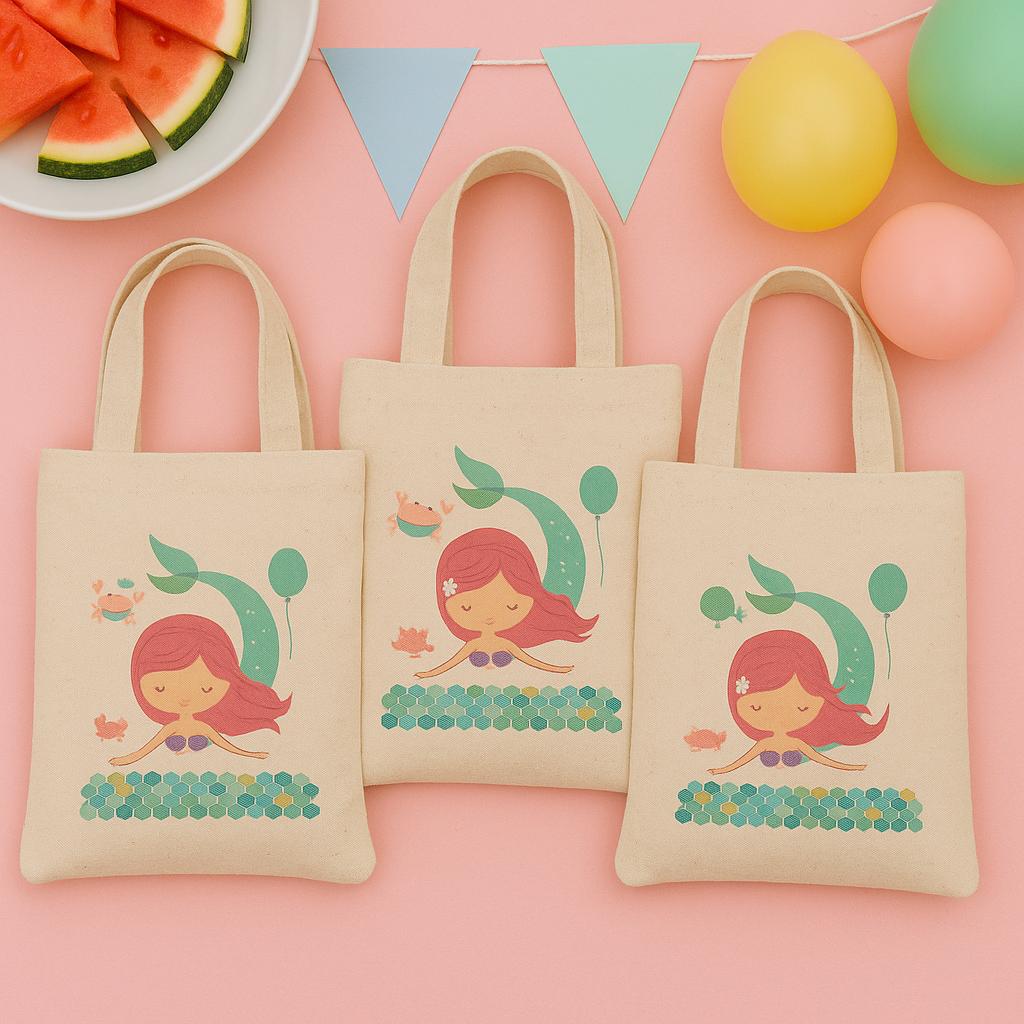 Mermaid Party Favor Bag – Cotton Mermaid Illustration
